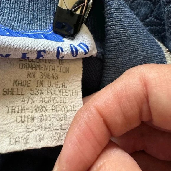 Vintage Cape Cod Sportswear Blue Floral Long Sleeve Collared Sweater Size Small - Picture 12 of 12